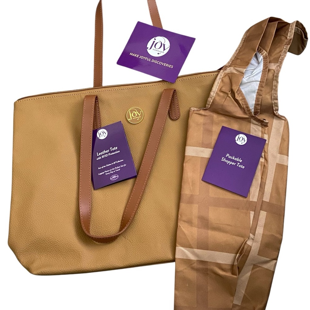 JOY MANGANO Leather Travel Bag Set